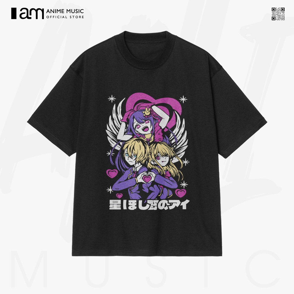 Oshi no Ko Kawaii Design เสื้อยืดผู้ใหญ่ขนาดใหญ่ผ้าฝ้าย 100% แขนสั้น