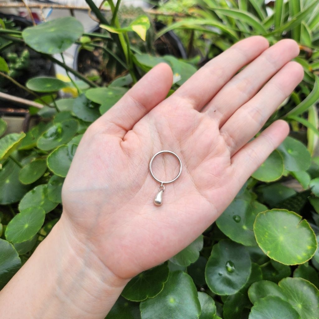 TIFFANY & CO แหวนเงินวินเทจญี่ปุ่น Tiffany brand & Co. แหวนทรงหยดน้ําสลักชื่อดีไซน์ Elsa Peretti ขนา