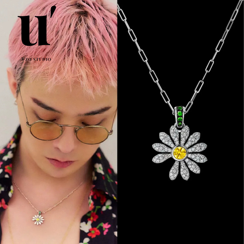สร้อยคอดอกเบญจมาศ G-Dragon - สร้อยคอผู้ชายและผู้หญิงเกาหลี, แฟชั่น Unisex - สร้อยคอสไตล์ Kpop เทรนด์สุดฮอตสําหรับผู้ชายและหญิง