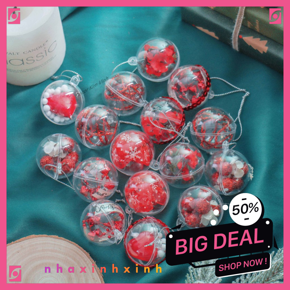 ชุดไข่มุก E96 โปร่งใส 4 ซม. 16 ชิ้นพร้อมตกแต่งคริสต์มาส GDTPKSS445