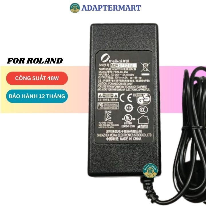 สายไฟแท้สําหรับ Roland RP-107 / RP107 / Rp 107 12v 4a