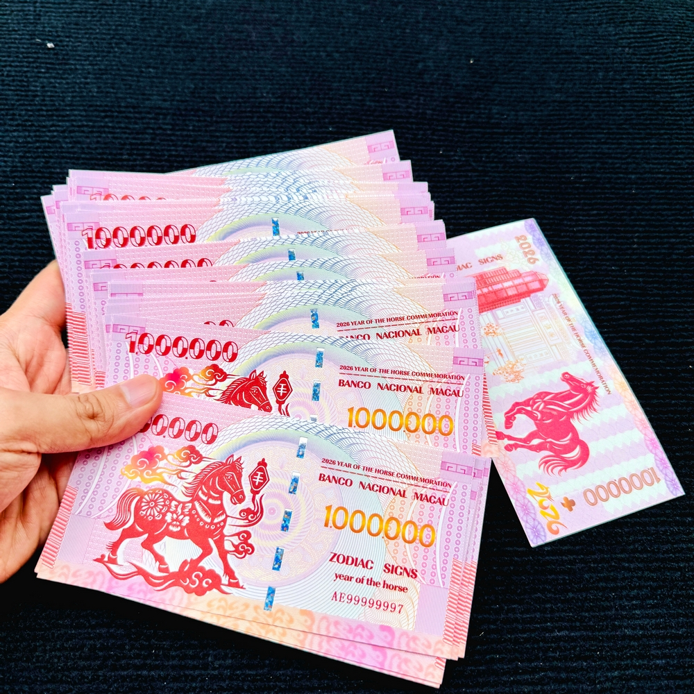 [ขายดี] [100 แผ่น] 1 MILLION Macao Horse ธนบัตรของที่ระลึกสําหรับ Tet Binho - Lucky Feng Shui - พร้อ