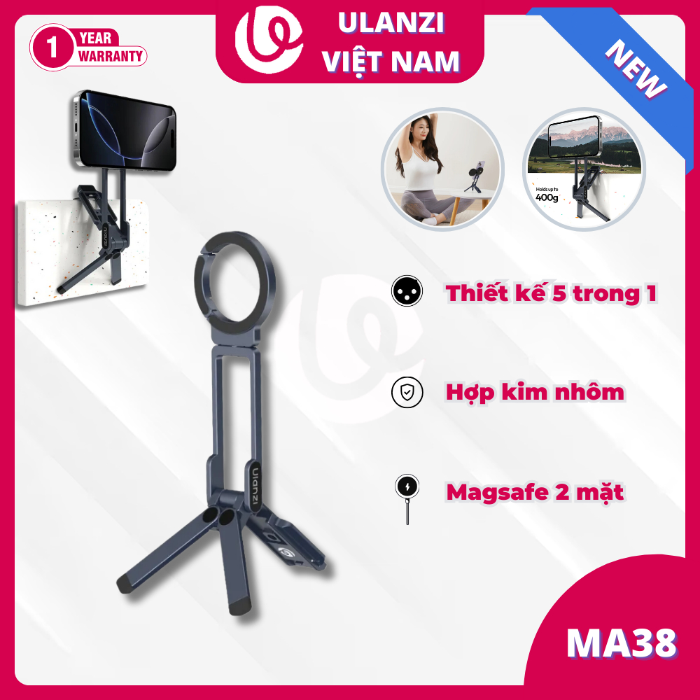 ULANZI MA38 ที่วางโทรศัพท์ Magsafe สองด้าน ดีไซน์ 5-in-1 - สินค้าของแท้