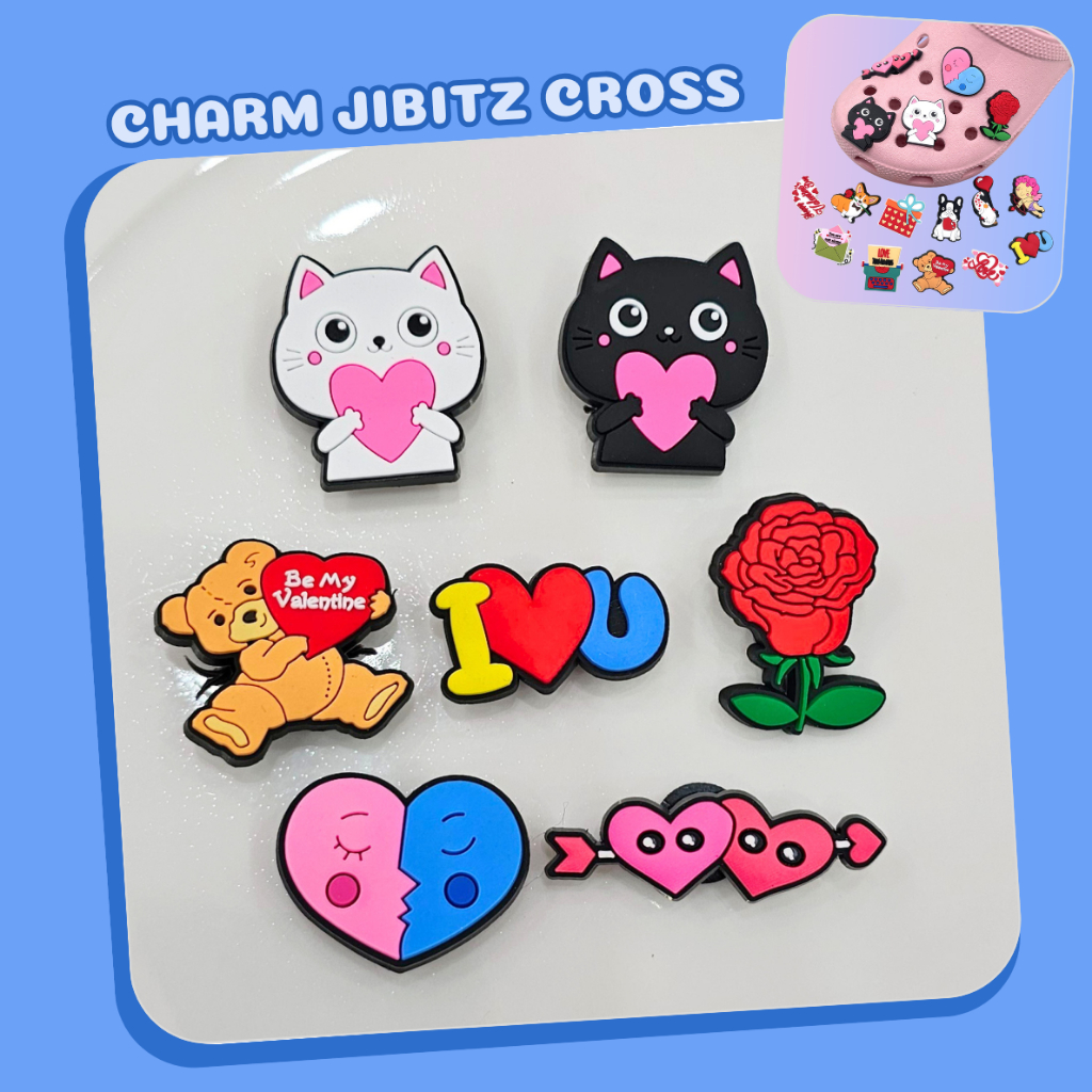 Jibitz 2D รองเท้าแตะไขว้ สติ๊กเกอร์ชาร์ม ติดรองเท้าทอง รุ่น C17