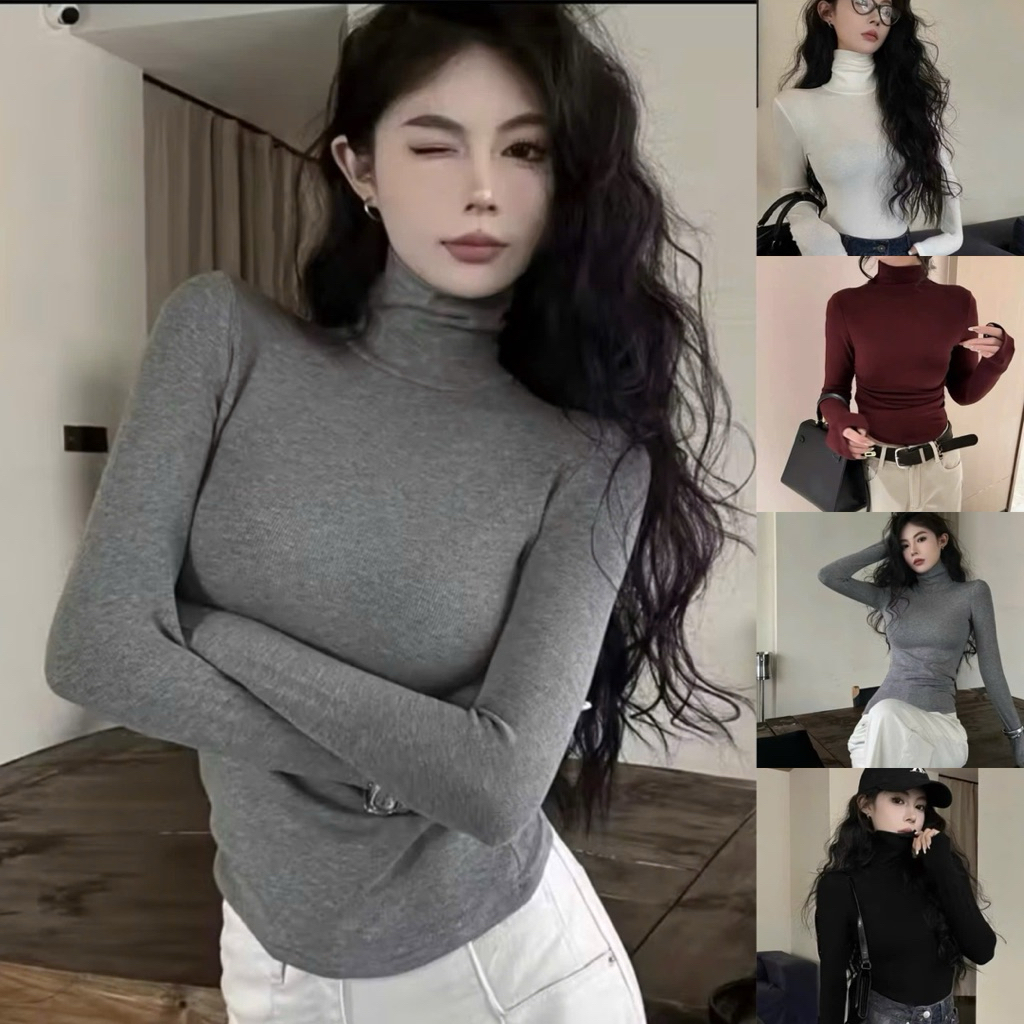 Icy Winter Warm เสื้อคอเต่า BEAUTIFUL 9 ซม. สร้อยคอสูง CLD900