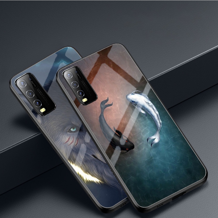 เคสกระจกสําหรับ VIVO Y20/Y20S/ Y12S – มาสคอตนําโชค – คุณภาพสูง กันรอยขีดข่วน ทันสมัย