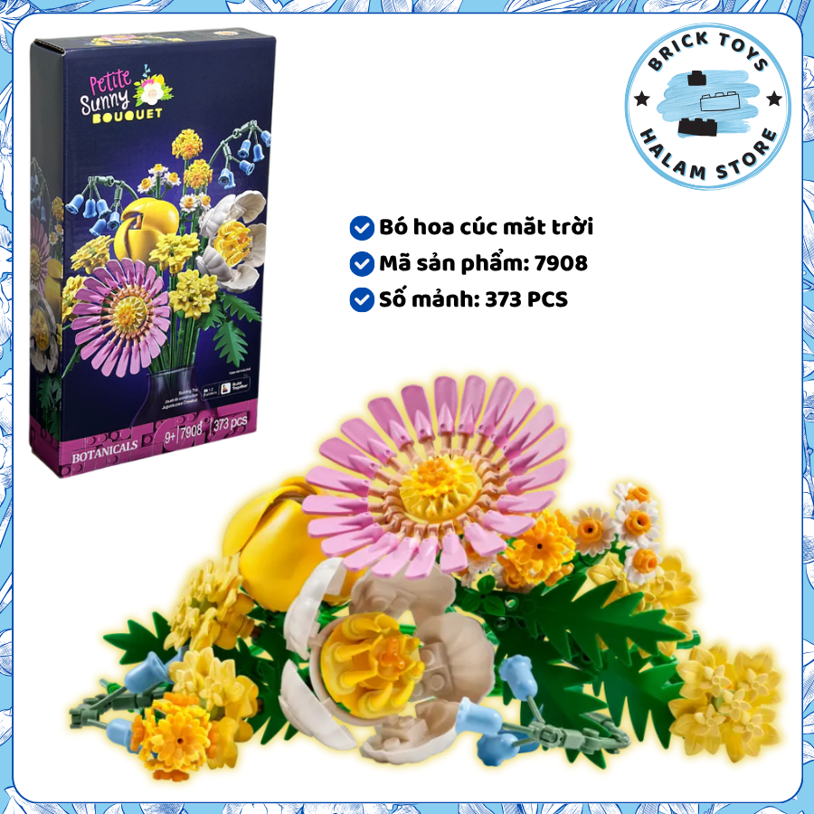 [HN Express] ของเล่นประกอบ Sunny Bouquet ดอกแดดน้อยน่ารัก ช่อดอกไม้ รหัส 7908