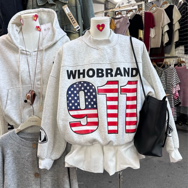 [FAL WINTER 2025] ผ้าฝ้ายหนารู้สึกคอปกสูง swt เสื้อหมายเลข 911