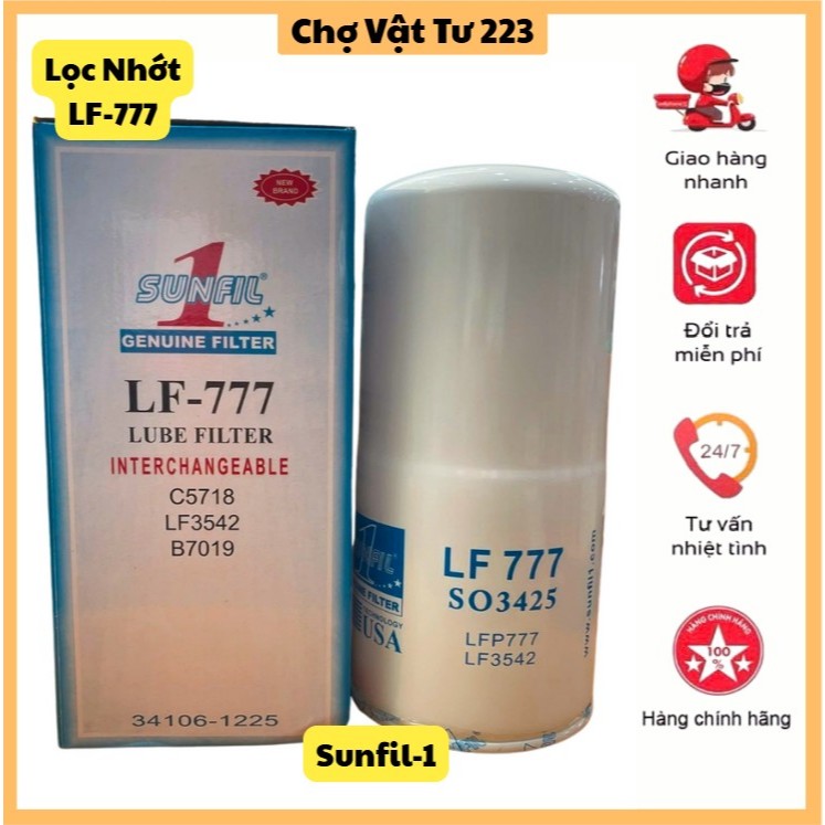 กรองน้ํามันเครื่อง LF-777 Sunfil-1_สําหรับเครื่องยนต์ดีเซลความจุขนาดใหญ่ เช่น: Cummin, Mitsubishi แล