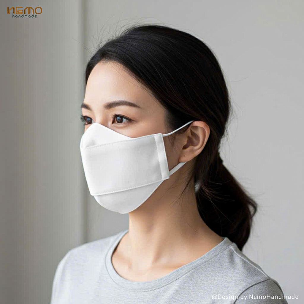 หน้ากากผ้า FULL LINEN 4D, SUNSCREEN, DUST FILTER, BACTERIA, ACNE PREVENTION - KT4DW