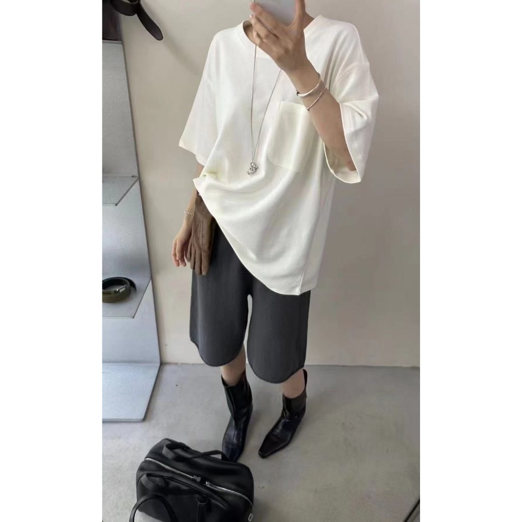 เสื้อยืดสีพื้นกระเป๋าหน้า 4m F&N 2930