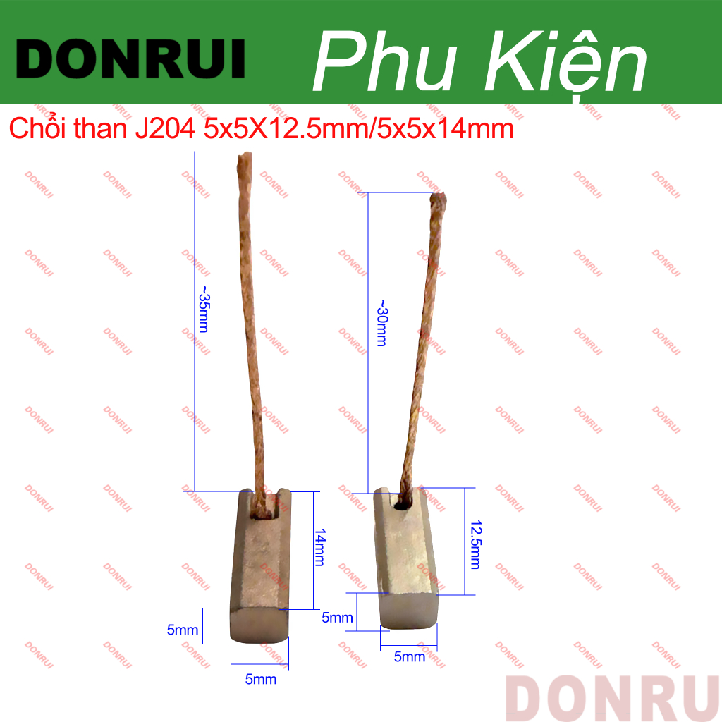 แปรงคาร์บอนทองเหลืองสําหรับพัดลมรถยนต์ J204 J201 5x5x14mm ( 5*5 5*5*12.5 ) 10PCS