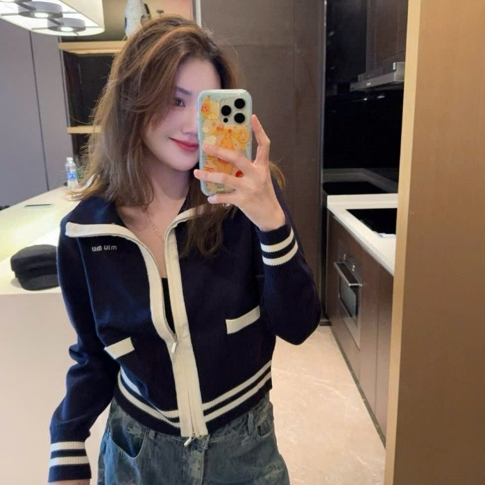 Miumiu เสื้อแจ็คเก็ตขนสัตว์คุณภาพสูงแท็กเต็ม