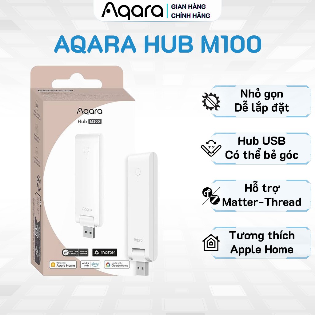 Aqara Hub M100 International version - ควบคุมส่วนกลาง USB Zigbee 3.0 ขนาดกะทัดรัด พับได้ รองรับ Appl