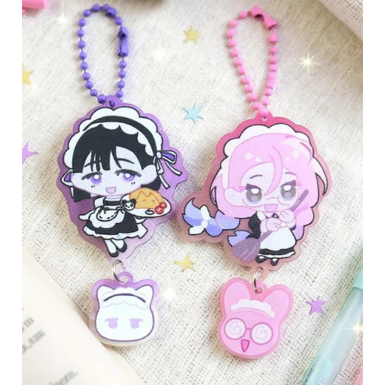 2x Alien Stage พวงกุญแจ Charm Mizi และ Sua อะคริลิคพวงกุญแจ Kawaii กระเป๋าเป้สะพายหลังจี้เครื่องประด