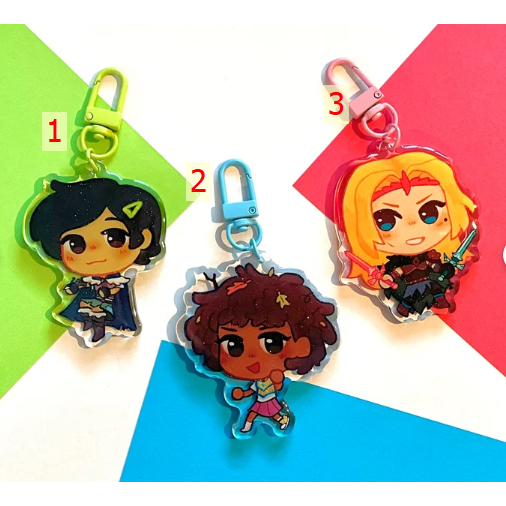 Amphibia Calamity Trio Glitter Epoxy Charms