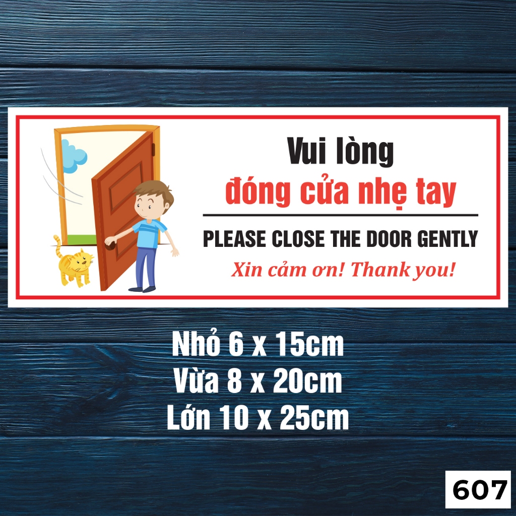 สติ๊กเกอร์รูปลอกรุ่น PLEASE CLOSE THE DOOR LIGHTLY สําหรับตกแต่งประตูกระจก - CODE 607