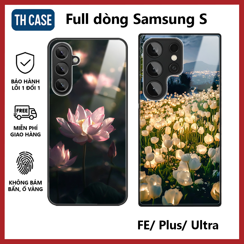 เคสสําหรับ Samsung S25/S24/S23/S22/S21/S20 Fe/Plus/Ultra 5 ปีต่อต้านสีเหลืองศิลปะ 4D Flower รุ่น