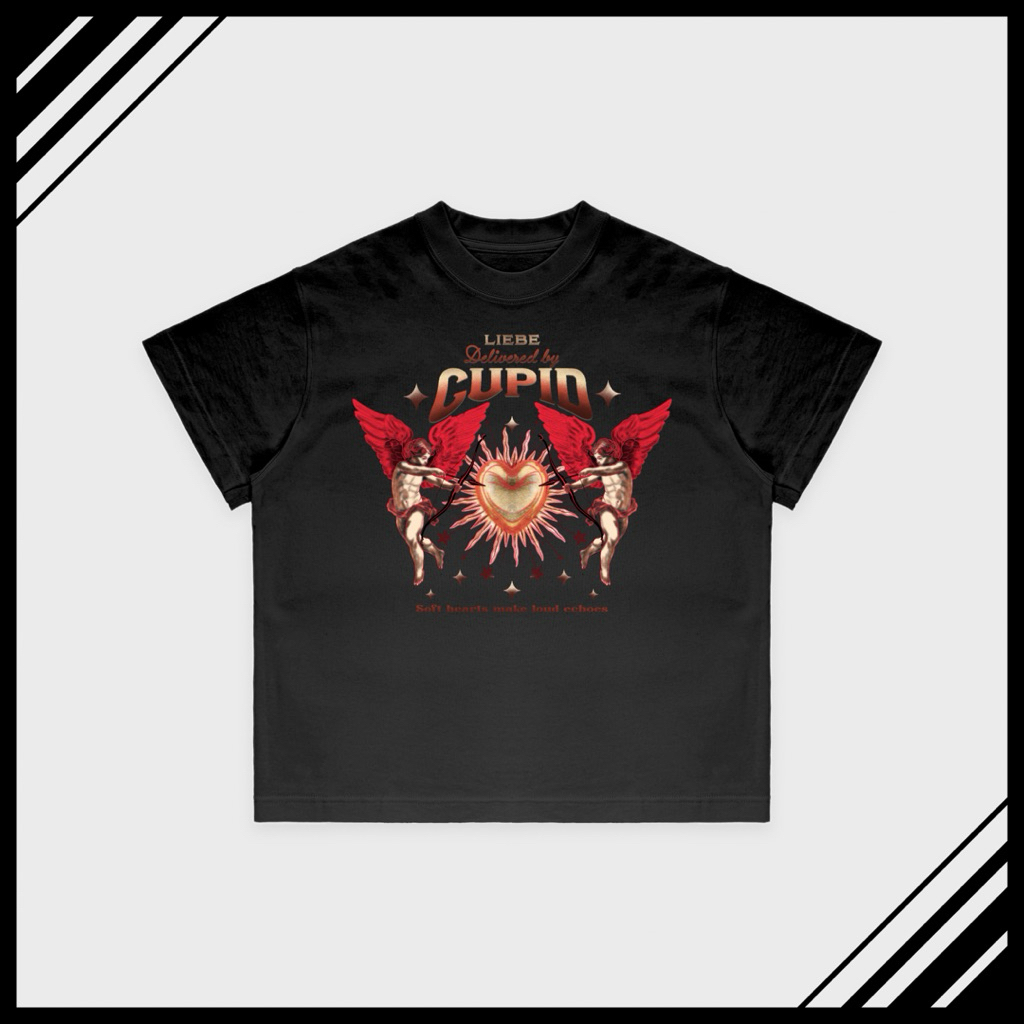 ICH LIEBE - CUPID เสื้อยืดทรงกล่องแฟชั่น unisex