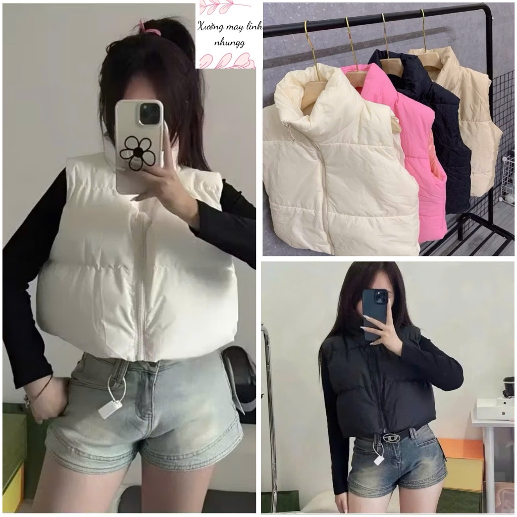 เสื้อกั๊กทรง crt 3 ชั้น ฟรีไซส์ ผ้าคอตตอลหนา ใส่กันหนาวได้ดี