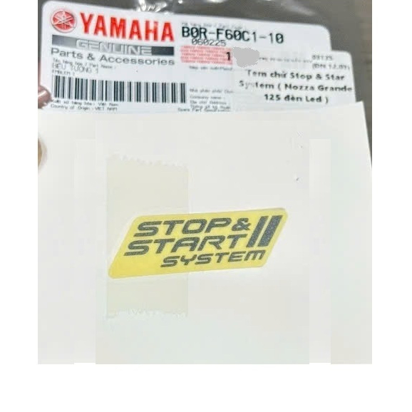 สติ๊กเกอร์ Stop & Star System สําหรับ Nozza Grander 125 ไฟ Led แท้ B0RF60C11000