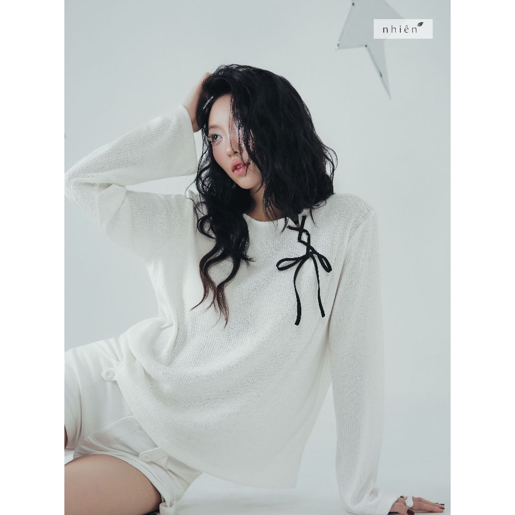 Nilah Top - เสื้อยืดคอกลมผู้หญิงทรงหลวม nhien.official BA500