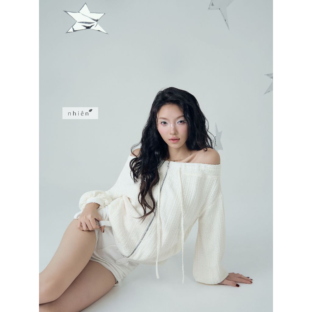 Snowbuni nhien.official BK58 คาร์ดิแกนปาดไหล่