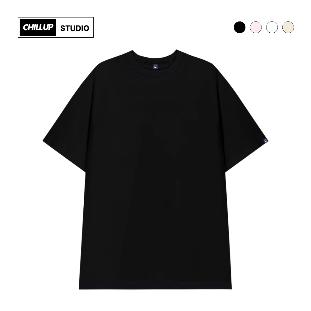 Oversize ChillUp Studio เสื้อยืด BST107 ผ้าฝ้ายนุ่มธรรมดาสําหรับผู้ชายและผู้หญิงแขนหลวม Streetwear
