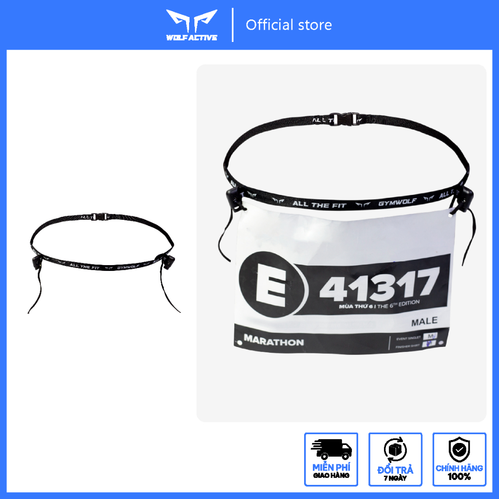 Wolf Active Brand W58 Marathon Bib Strap สะดวก แข็งแรง ปกป้องเสื้อ