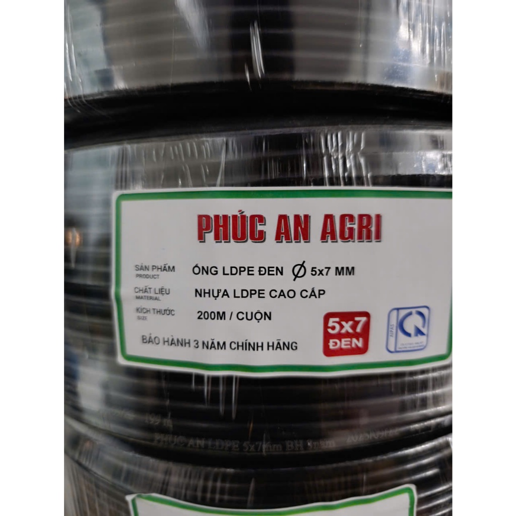 200 เมตรม้วน 5X7MM PHUC AN BLACK LDPE PIPE, MOUNTED LDPE PIPE, 7 LY LDPE PIPE