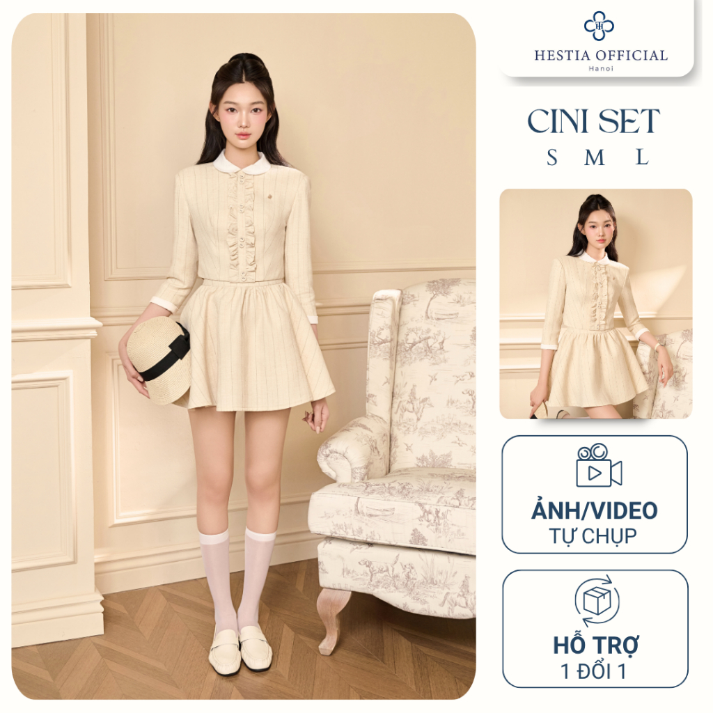[New collection] Hestia Womens Hestia Elegant Hem Coat and Skirts Set - CiNi Set