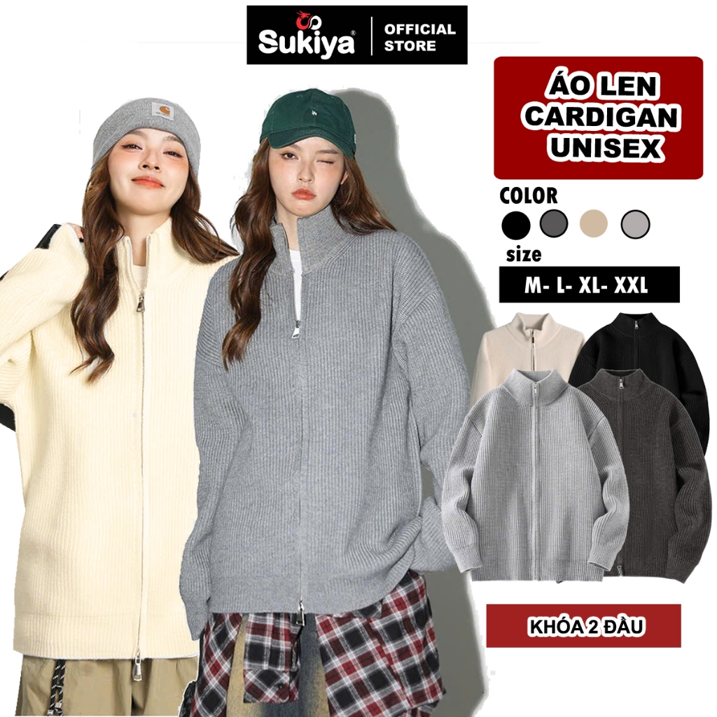SUKIYA Form เสื้อคาร์ดิแกน Unisex สําหรับผู้ชายและผู้หญิง เส้นใยนุ่มสบาย AL117