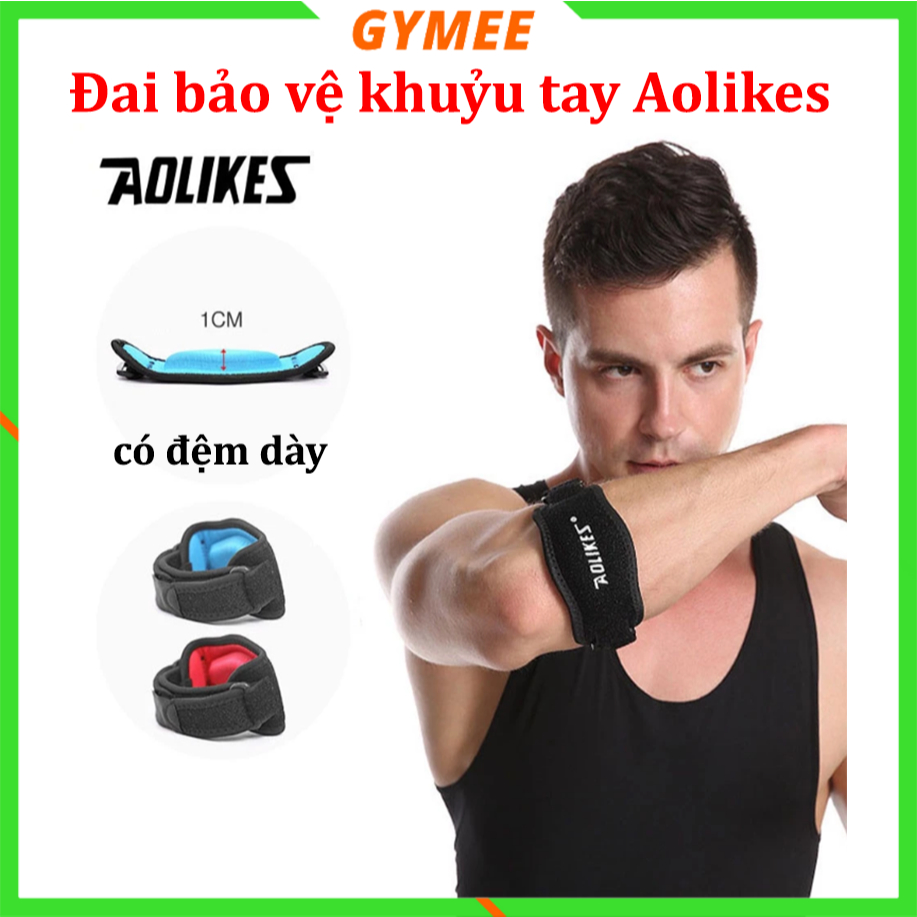 Aolikes Elbow Guard 7949 Elbow Wrap พร้อมเบาะลมซิลิโคนรองรับการเคลื่อนไหวของกีฬายิม
