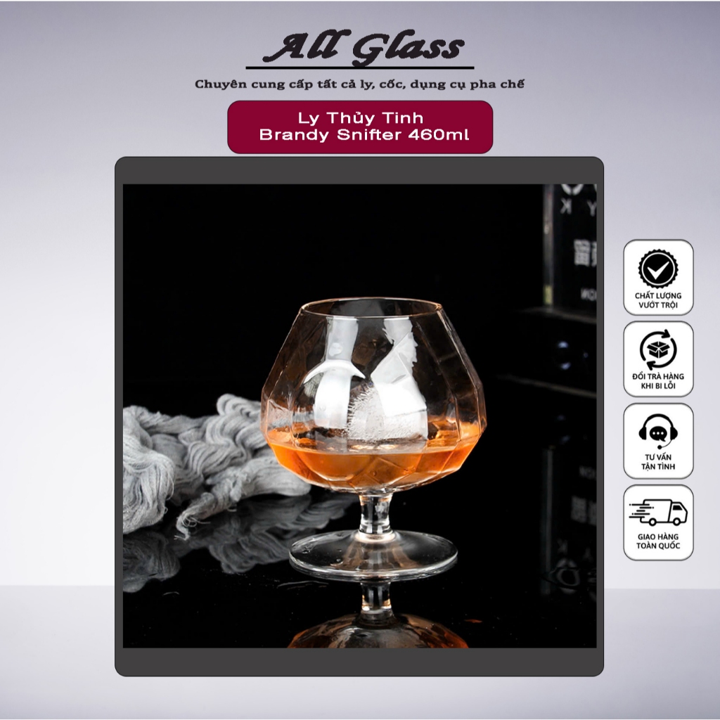 Brandy Snifter Glass Cup 460ml – แก้ววิสกี้ Cognac ระดับพรีเมี่ยม