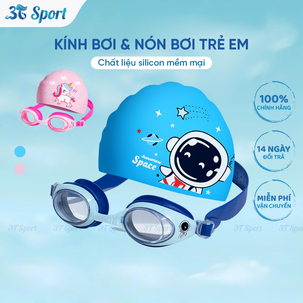 คอมโบแว่นตาว่ายน้ําและหมวกว่ายน้ํากันน้ําที่มีประสิทธิภาพคุณภาพสูงลายการ์ตูนสําหรับเด็ก กิโลไบต์6131