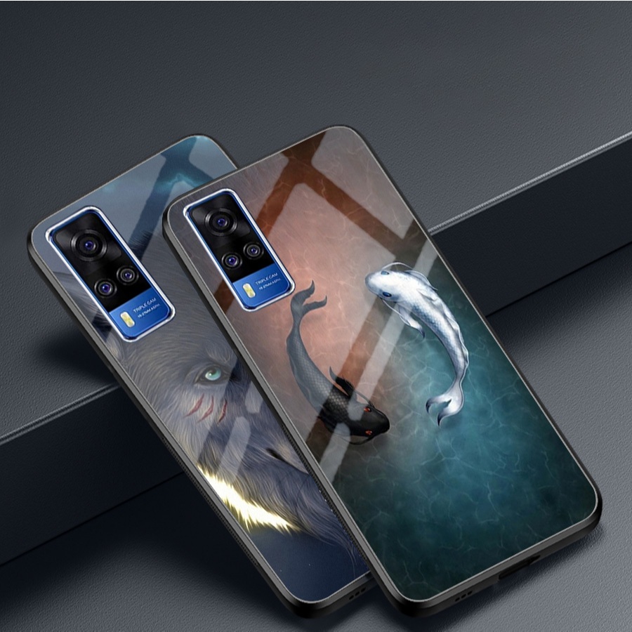 เคสกระจกสําหรับ VIVO Y51 2020/Y53s /Y72 5G – มาสคอตนําโชค – คุณภาพสูง กันรอยขีดข่วน ทันสมัย