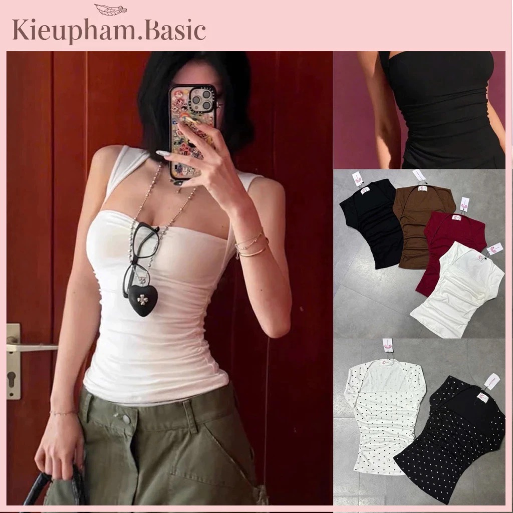 เสื้อกล้ามสายเดี่ยวเปิดไหล่ - Chic และบุคลิกภาพ Kieupham.shop