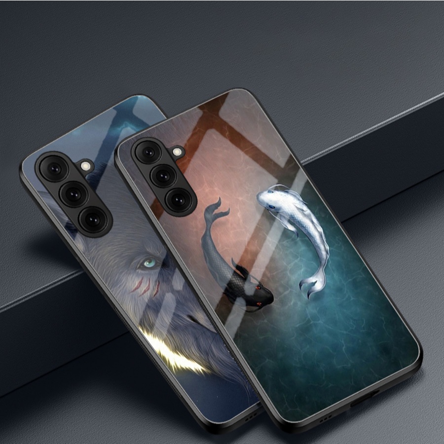 เคสกระจกสําหรับ SAMSUNG GALAXY A14 / A24/ A34/ A54 – มาสคอตนําโชค – คุณภาพสูง กันรอยขีดข่วน ทันสมัย