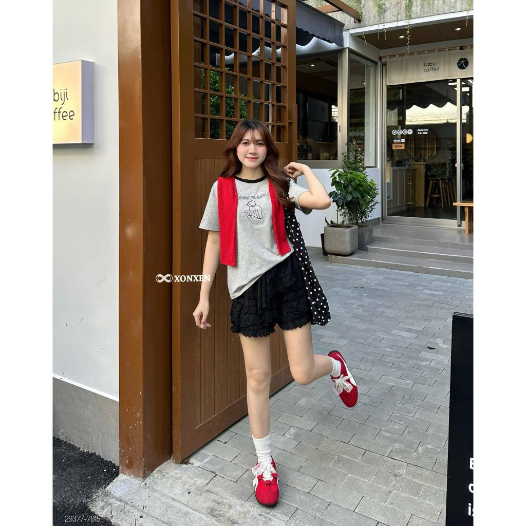 เสื้อยืดทรงกลางคอปักแมว MORE PAISON XONXEN PCT รหัส 29377