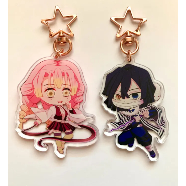 พวงกุญแจคู่รัก Demon Slayer - Mitsuri Kanroji & Obanai Iguro