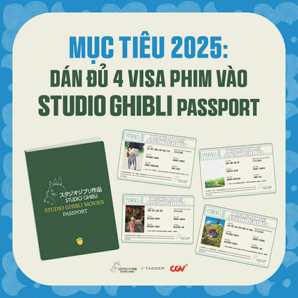 [ CGV + GHIBLI STUDIO] หนังสือเดินทางและ Visa Ghibli CGV - โปสการ์ด GHIBLI CGV
