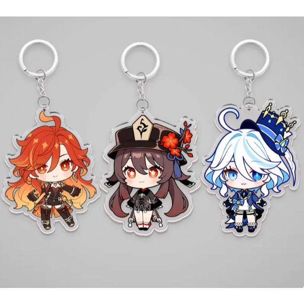 พวงกุญแจอะคริลิค Genshin Impact - Mavika, Hu Tao, Furina