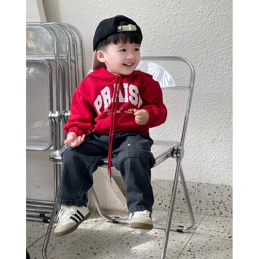 HODDY PRAISE RED JEANS SET