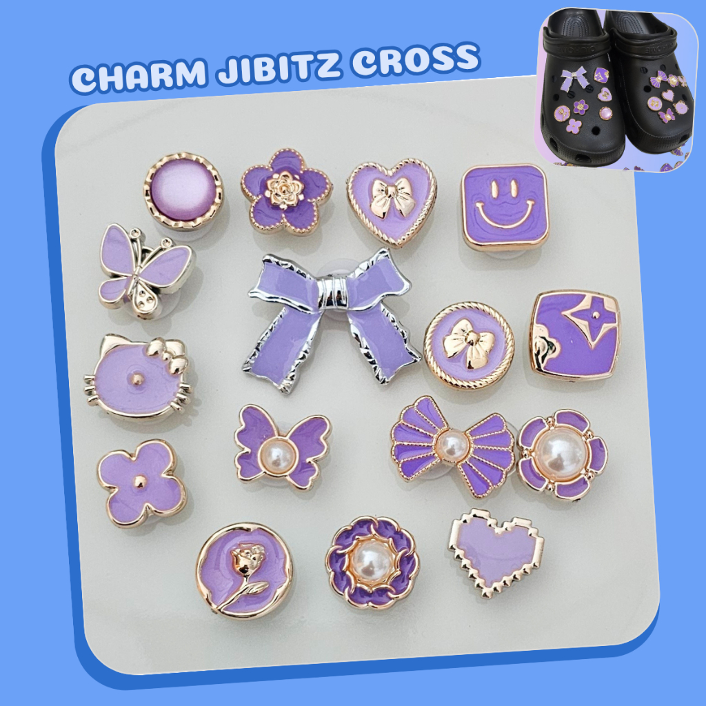 สติ๊กเกอร์เสน่ห์ เข็มเลียนแบบ Jibitz ติดรองเท้าแตะ รุ่น B21