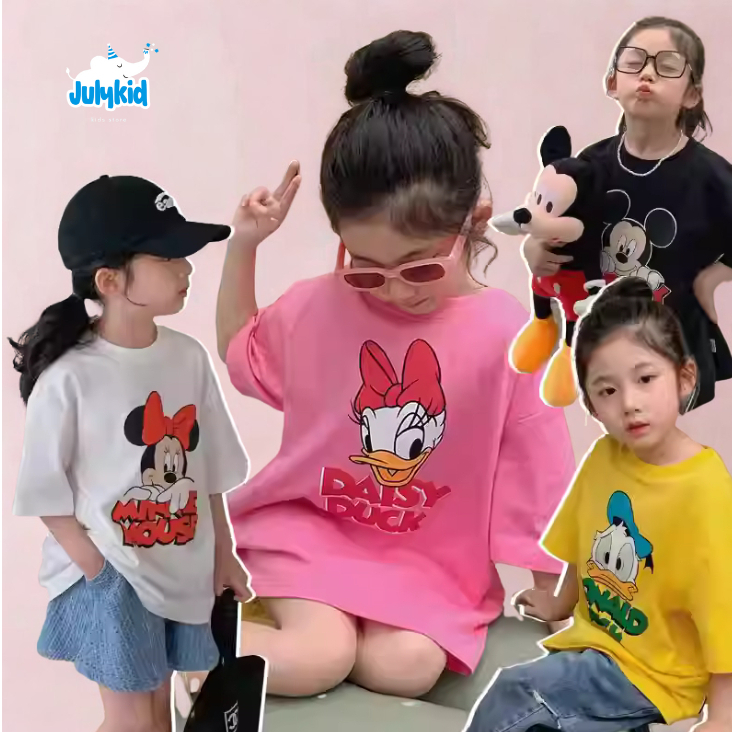 ผ้าดี เสื้อยืดพิมพ์ลาย July Kid สําหรับเด็กผู้หญิงไปโรงเรียน เบบี้ ไซส์ 1 ถึง 10 ขวบ