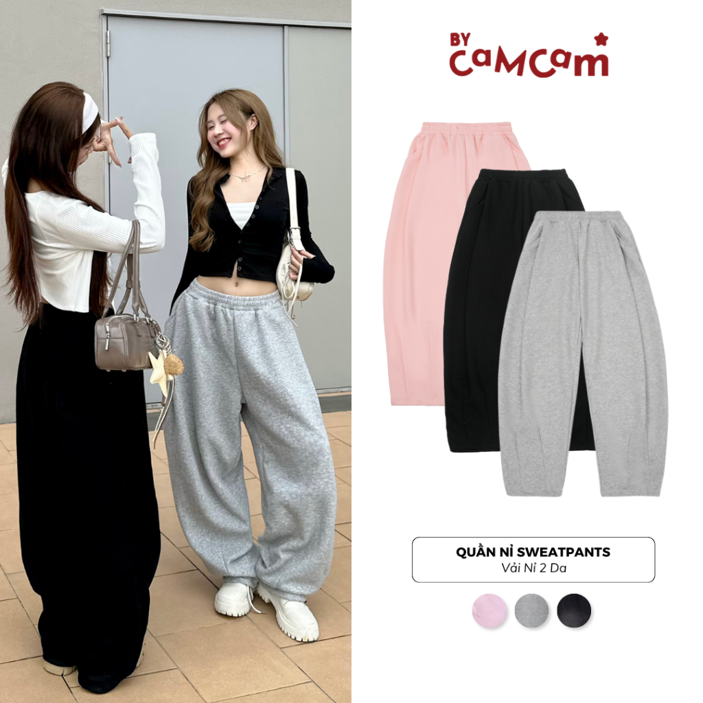 กางเกงวอร์ม Unisex Bycam กางเกงวอร์มขากว้าง Basic Collection ผู้ชายและผู้หญิง QTD023