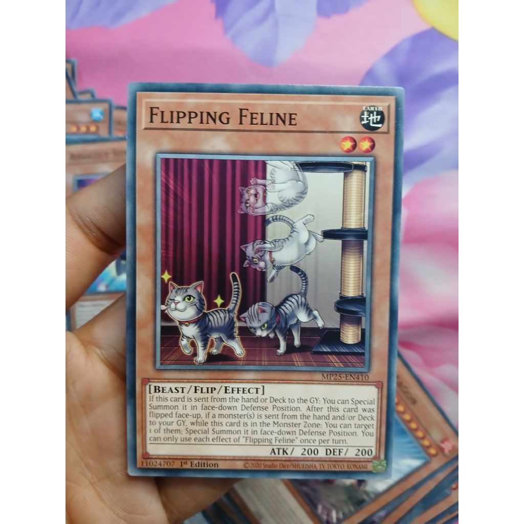 [Yugioh Bien Hoa Store] การ์ด 1 ใบ MP25-EN410 Flipping Feline : Common 1st