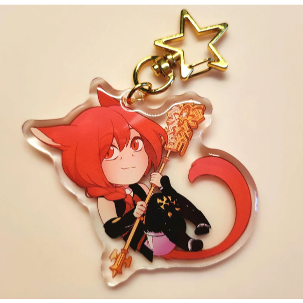 FFXIV Graha Tia Staff เครื่องรางอะคริลิค | พวงกุญแจน่ารักๆ | Final Fantasy XIV