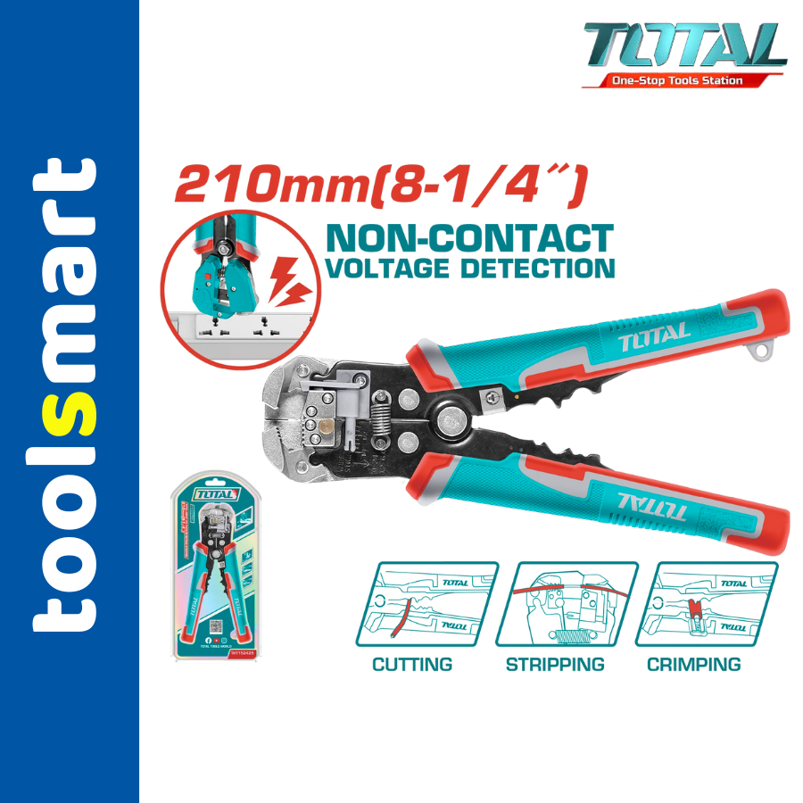TOTAL THT คีมปอกสายไฟอัตโนมัติอัจฉริยะ152429 ตัดทองแดง อลูมิเนียม ลวดดัด (ของแท้ เครื่องมือ)
