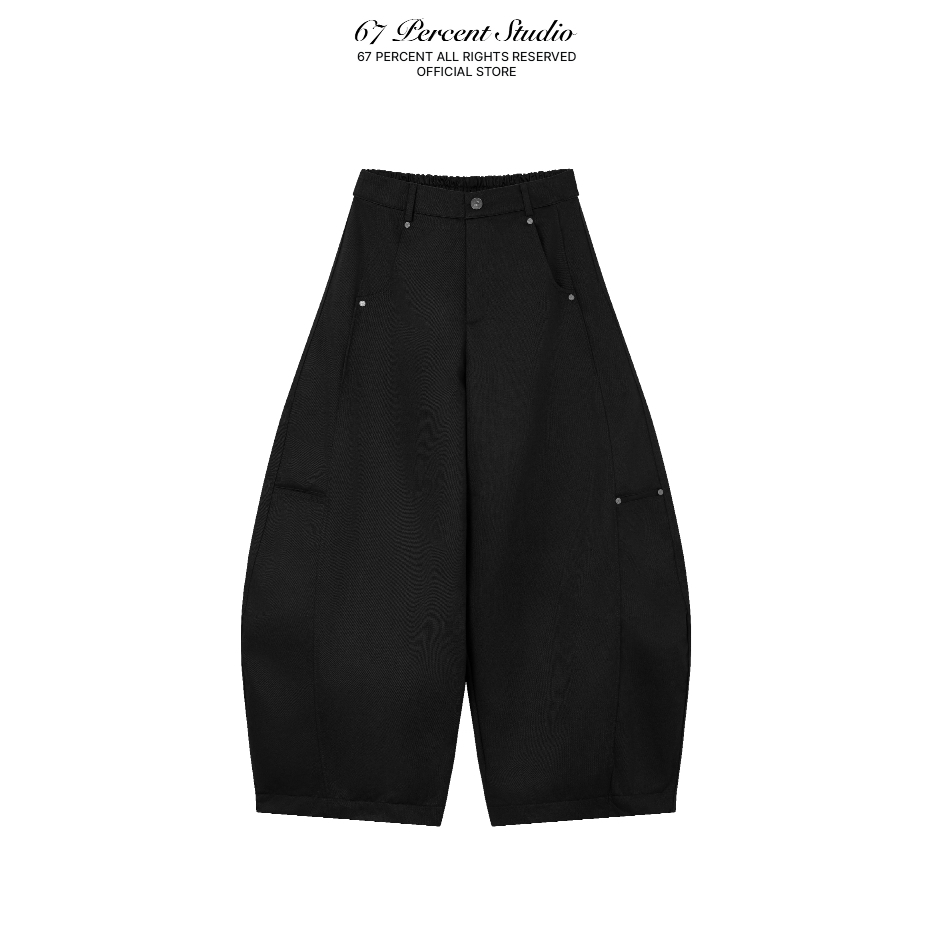 กางเกงโค้งสีกากีแท้ 67PERCENT/67% - COCOON KAKHI PANTS